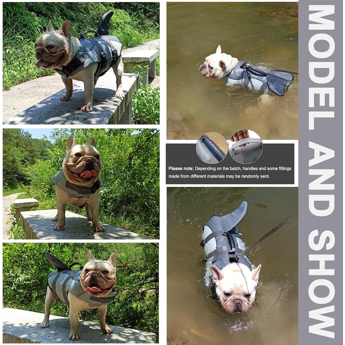 Рятувальний жилет для собак Hifrenchies у вигляді акули, розмір M (для Французького бульдога)