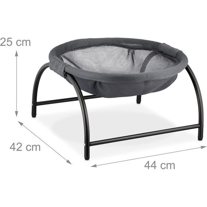 Крісло-гамак для котів Relaxdays, стояче, підвісне, 25 x 44 x 42 см, темно-сірий/чорний