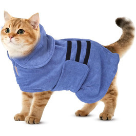 Рушник для собак та котів Nobleza з мікрофібри та клямрі, швидковисихаючий, супер вбираючий, 5 розмірів, блакитний (XS)