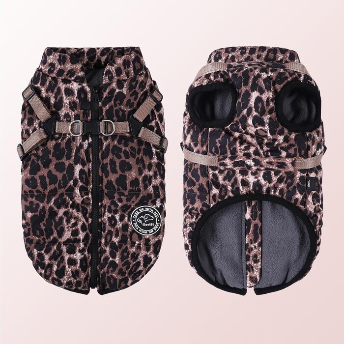 Теплий зимовий одяг для собак Avlot: куртка з флісу, водонепроникна, для холодної погоди (XXL, Коричневий)