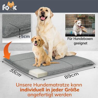 Килимок для собак та котів Foxx: водонепроникний лежак для собак, розмір 89x55x6 см, антрацит