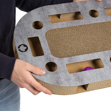 PlayPlate Katzenspielplatz - ігровий майданчик для котів CanadianCat, 65x35x5.8 см, з інтегрованою картонною поверхнею для дряпання, в бетоні, ігровий коврик