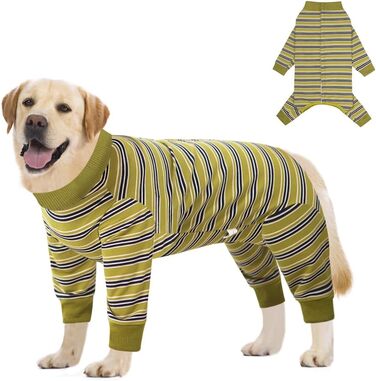 Захисний одяг для собак після операції: комбінезон для відновлення після кастрації/стерилізації (XXL, гірчичний)