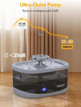 Автоматичний фонтан-питайло для великих собак SIBAYS, сірий