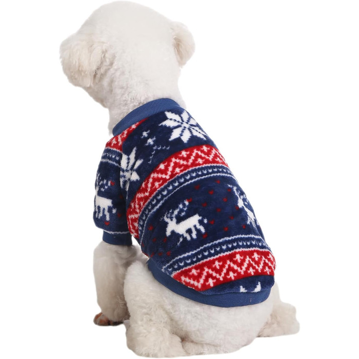 Пуловер для собак Kyaringtso, 2 шт., для маленьких собак, теплий зимовий пуховик для цуценят, для дівчаток та хлопчиків, червоний та синій (XXS)