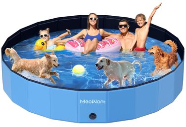 Басейн для собак Meowant складний, великий (220x40 см, 272x50 см) - дитячий надувний басейн з PVC, портативний, антиковзкий