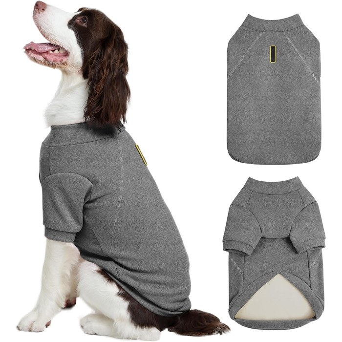 Теплий зимовий светр для собак з коміром, фліс, для дрібних порід (Чихуахуа, Цвергшпіц). Рожевий, сірий, розмір S, L