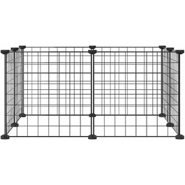Клітка для домашніх тварин vidaXL, 8 секцій, чорна, 35x35 см, сталевий вольєр для дрібних тварин