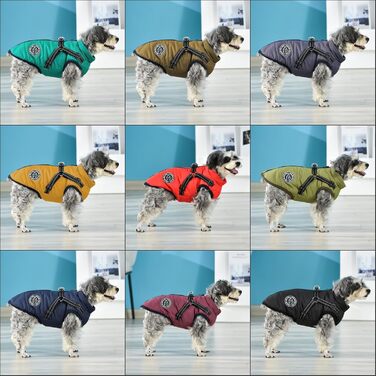 Зимова жилетка для собак - тепла жилетка для собак, курка для собак, одяг для домашніх тварин, для катання на лижах, без рукавів, з підкладкою, з нагрудником, темно-синій, розмір S