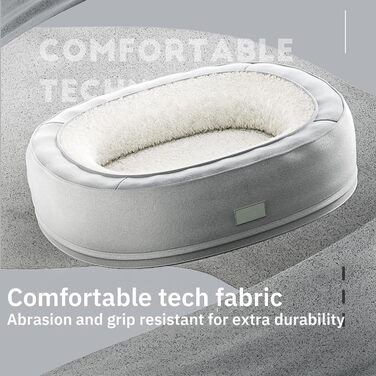 Ортопедичне ліжко для собак, кругла форма, Donut-дизайн, антистресове подушення, ліжко-софа для собак та котів, тепле зимове, з пам'яті ефекту піна, кошик для собак, м'яке покриття, сірий колір, розмір L