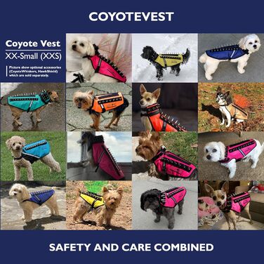 CoyoteVest захисний жилет-шлея для собак з шипами, від хижаків, відображаючий, розмір S, королівський синій, зроблено в США