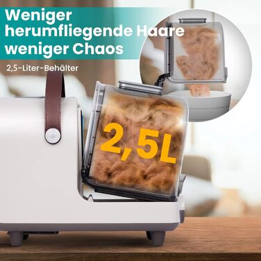 Машинка для стрижки собак HICHEE з пилососом, 13 kPa, професійний набір для грумінгу домашніх тварин, тиха машинка для собак та котів, 6 інструментів