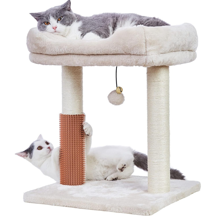 Дряпка для котів MeowSir 4-в-1 з великою лежанкою, бежева