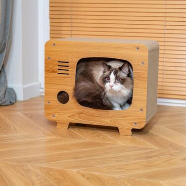 Petsona Кігтеточка для котів з натурального картону - ігровий майданчик, килимок, іграшка для самостійних розваг, 45x38x24,5 см