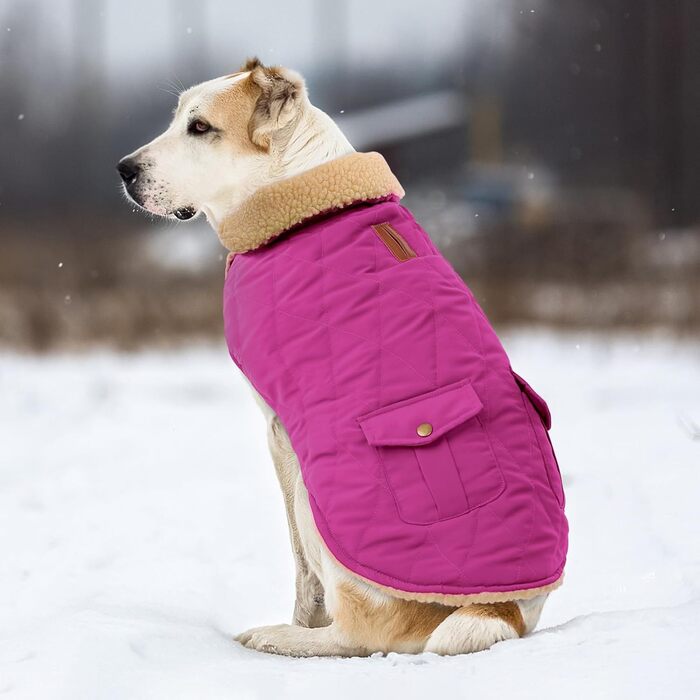 Зимовий теплий одяг для собак: куртка з флісу, тепла сорочка для чихуахуа, такса, рожева, розмір L