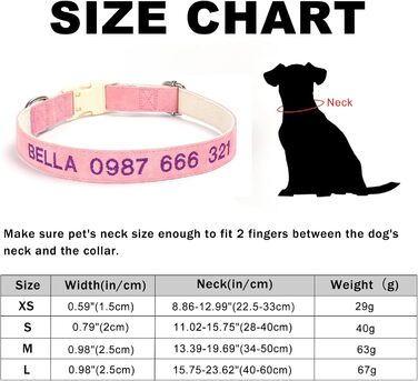 Персоналізоване собаче ошийник з металевою застібкою, двостороннє оксамитове ошийник з іменем та номером телефону, регульовані розміри для малих, середніх та великих собак (м'яке шкіряне ошийник)
