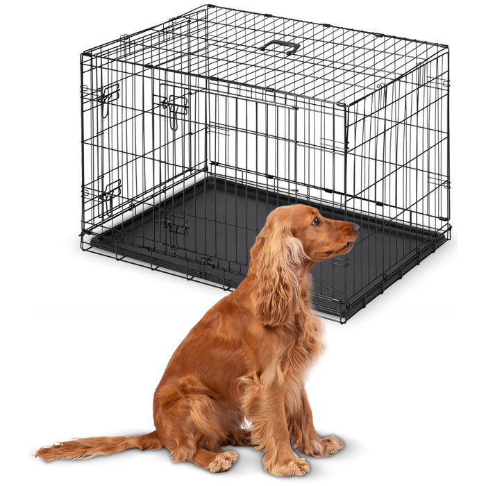 Металева клітка-переноска для собак GLOBANI, 90x60x67 см