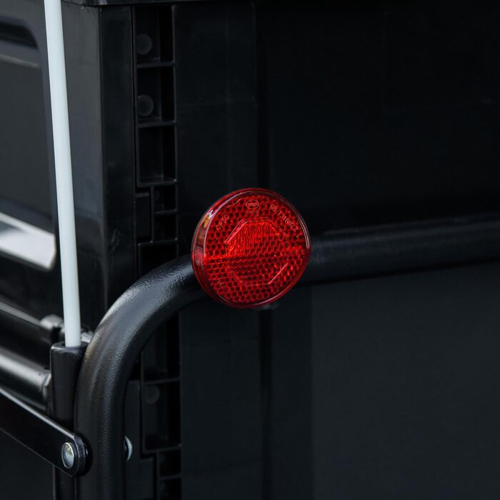 Причіп для велосипеда HOMCOM з ящиком, знімний та складаний, 65 л, колеса та світловідбивачі, максимальне навантаження 40 кг, чорний