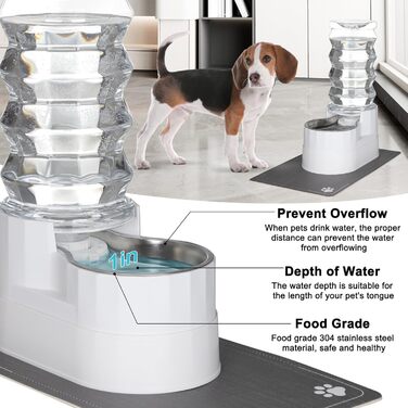 Автоматичний поїльник для тварин Sfozstra, 8 л, нержавіюча сталь, з водонепроникним підкладкою, для котів та собак