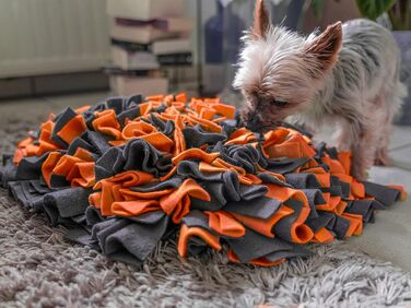 Килимок для собак TrendPet для нюхання, 48x48 см, 10 см товщина, нековзний, оранжевий