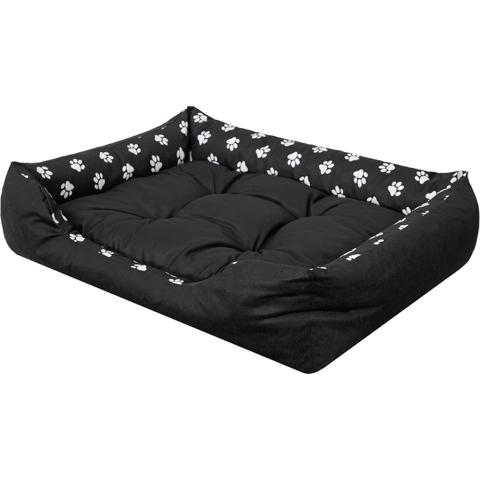 М'яке ліжко для собак та котів, 84x65 см, чорне. Зручне, з піднятими бортиками, легко миється.