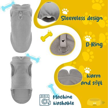 Теплий флісовий пуловер для собак та котів, зимова куртка для собак з повідком (аква+зелений, XL) (сірий+коричневий, M)