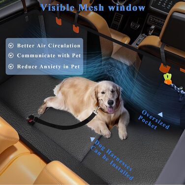 Накладка на сидіння автомобіля для собак CIGAA, водовідштовхувальна, стійка до подряпин, з жорсткою основою, оранжевого кольору, для авто, SUV, мінівен