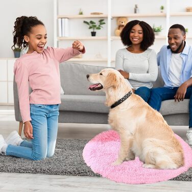 М'яке ліжко для собак Petcute, рожеве, 40x40 см - тепле, зручне, з неслизьким дном