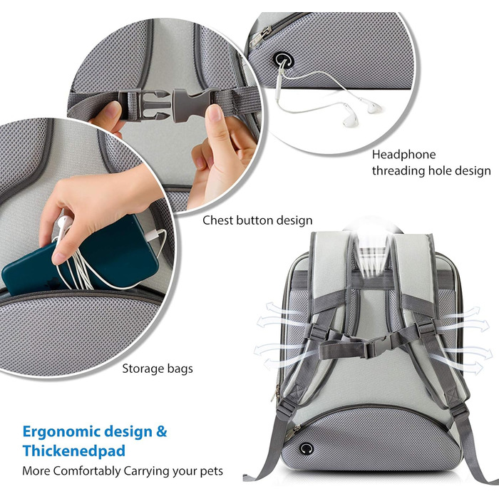 Рюкзак для собак та котів PETCUTE - дихаючий, складний, для маленьких тварин, рожевий