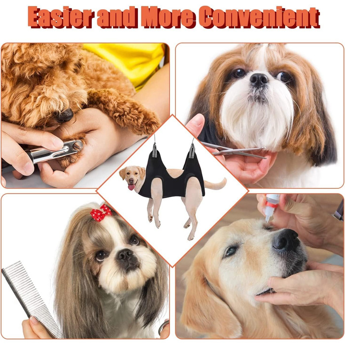 Набір для догляду за собаками MACUNIN: гамак, триммер для нігтів, аксесуари для купання (великий, чорний)