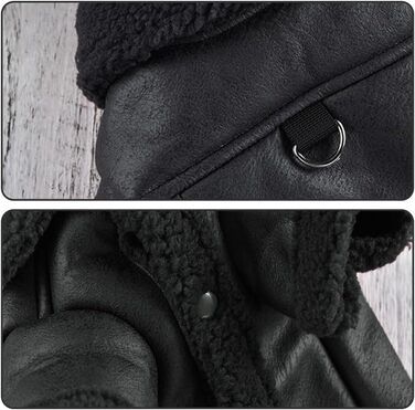 Зимова куртка для собак, тепла жилетка з шлейкою, водонепроникна та вітрозахисна, з відбивачами, флісова, для великих собак (XL, чорний)