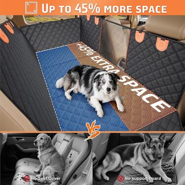 Накладна на сидіння автомобіля для собак Gimars, 157x137 см, велика, зносостійка, водовідштовхувальна, універсальна, з передньою кришкою та оглядовим вікном (чорний&оранжевий)