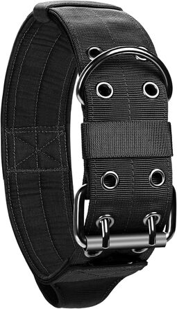 OneTigris широке собаче повід шириною 5 см з ручкою та патчем для великих собак (XL, чорний)