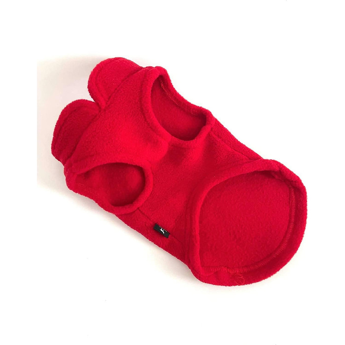 Жилет для собак Jacko & Co з кільцем для повідка – теплий, м'який, дихаючий для цуценят, маленьких та середніх собак, кошенят та котів, чихуахуа, осінь/зима, червоний, розмір M (2,7-4,5 кг)