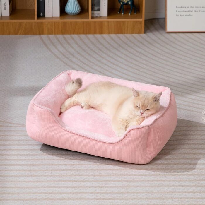 М'яке ліжко для котів та собак, рожеве, 55 x 45 x 15 см