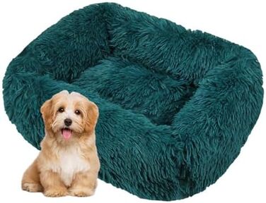 Килимок для собак та котів прямокутної форми, макаронний колір, великий, плюшевий, зручний, для цуценят, домашніх тварин (M, темно-зелений)