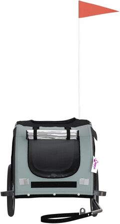 Причіп для велосипеда для собак, котів чорного та сірого кольорів, Oxford-тканина та метал