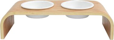 Набір мисок для котів та маленьких собак Neustein: 4 миски (2+2), 250 мл, кераміка, бамбук