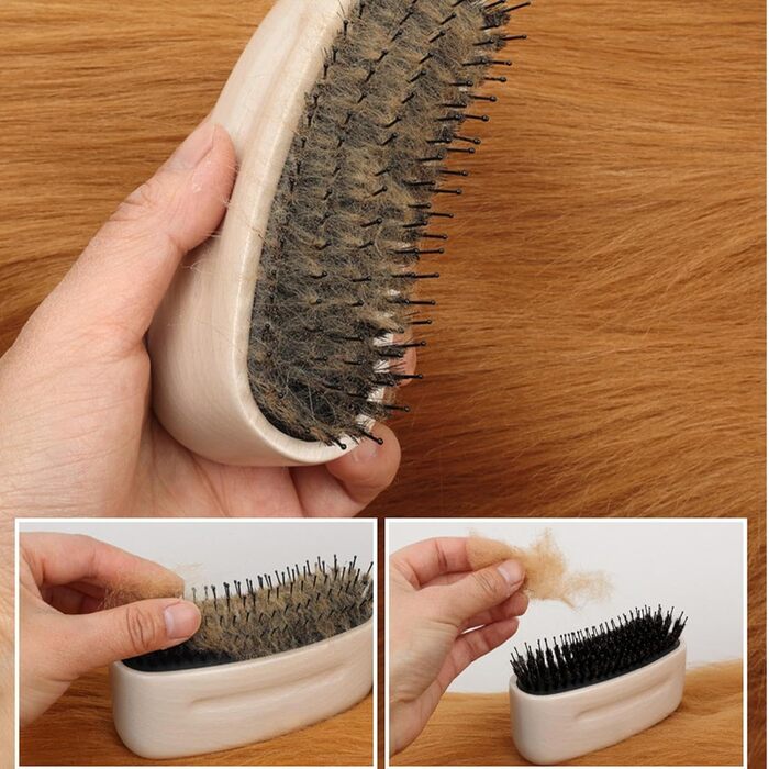 Гребінець для собак для видалення ковтунів | Щітка для котів проти випадання шерсті, аксесуари для догляду за довгошерстими собаками та котами з функцією щоденного догляду для дому та в дорогу (білий)