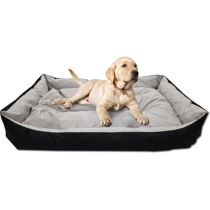 Ліжко для собак великих порід Odolplusz, корзина, диван для тварин, 150x105 см (чорний + графітовий сірий)