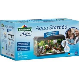 Набір для акваріума Dehner Aqua Starterset 60, 61x37x31 см, з кормом і засобами догляду