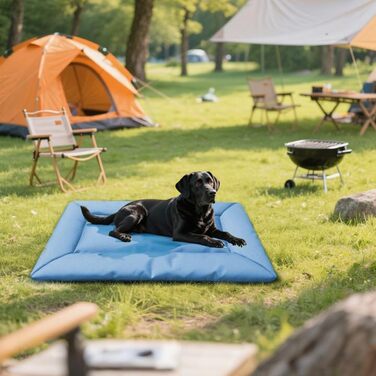 Водонепроникна підстилка для собак, ортопедичний килимок для собак, для дому та на вулицю, великі та середні породи (блакитний)