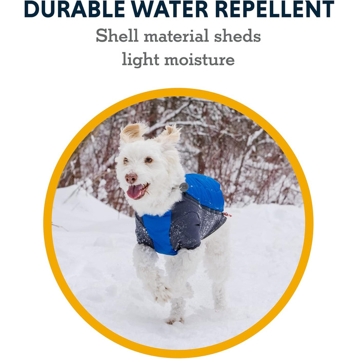 RUFFWEAR Powder Hound утеплена куртка для собак, водо- та вітрозахисна зимова куртка з флісовою підкладкою, преміум комбінезон для собак, синя, розмір L