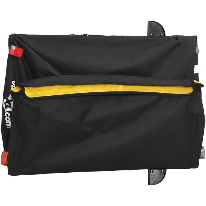 Причіп для велосипеда, вантажний/для собак, чорно-жовтий, 45 кг, сталь, для щоденного транспортування, універсальний, легко монтується