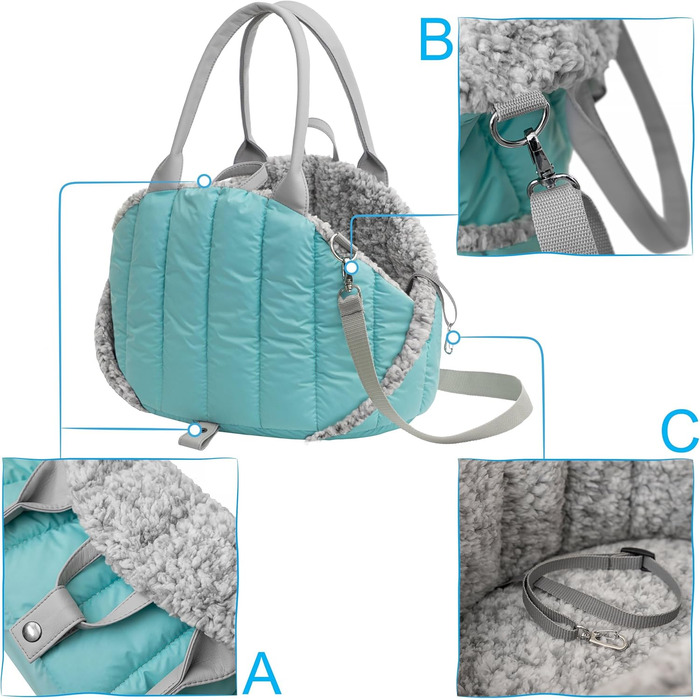 Сумка-переноска для собак та котів Vertellbar, туркуаз, 47x29x32 см. Ідеально для подорожей та кемпінгу