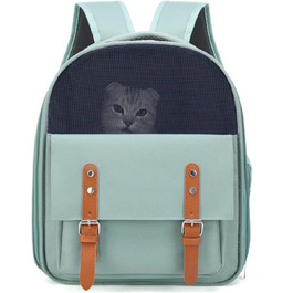 Рюкзак для собак і котів PETCUTE до 8 кг, з внутрішньою страхувальною лінією, дихаючий, з вікном, знімний килимок, для собак, котів, домашніх тварин (зелений)