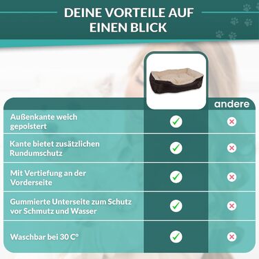 Крісло-ліжко для собак: м'яке, зручне, 61x48x18 см. Крісло для собак з флісу та нейлону, легко миється, підходить для маленьких та великих собак (Бежево-коричневе)