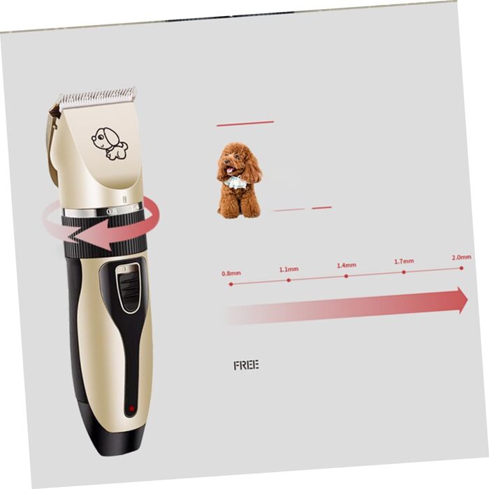 Електрична машинка для стрижки шерсті тварин Hemobllo - бездротова, з регулюванням, 5 насадок для собак та котів