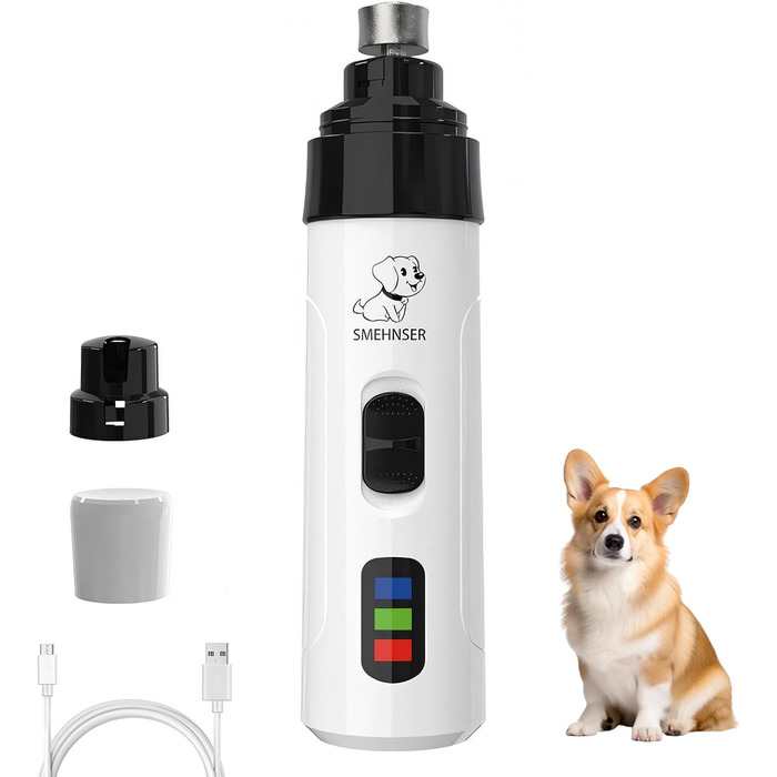 Електричний точило для кігтів домашніх тварин, для собак та котів, тихий, з алмазним насадженням