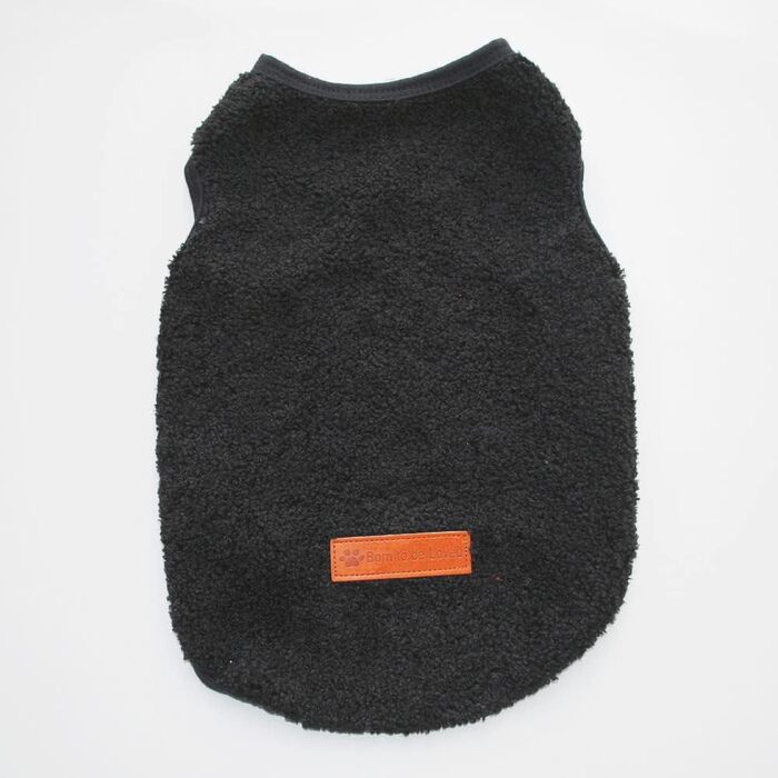 Теплий флісовий жилет для собак - чорний, великий розмір (Чихуахуа, Пудель, Тедді)